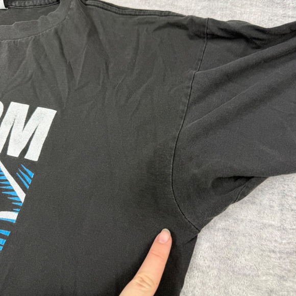 KMFDM Shirt Mens XL Black Vintage 1996 A Drug Against War Band Rock Double Sided - Picture 8 of 15